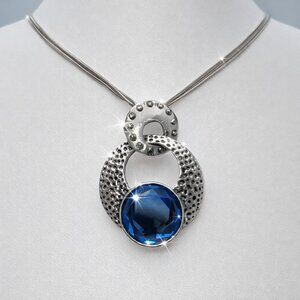 Lia Sophia Kiam Family Collection Blue Faceted Crystal Necklace